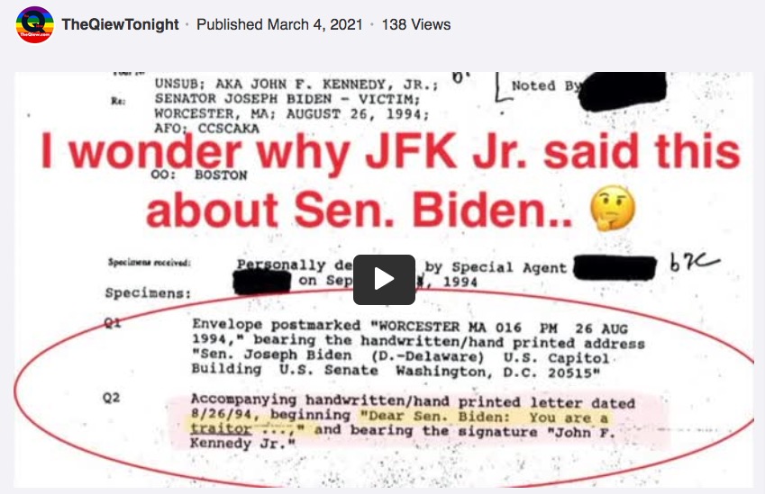JFK Jr to Biden You are a Traitor!